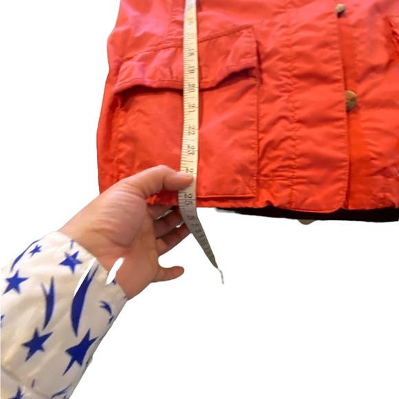 Eddie Bauer 100% Cotton persimmon orange  Lightweight Button Fall Utility Jacket - Picture 11 of 11